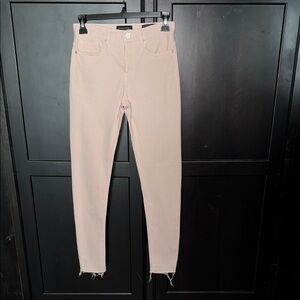 Banana Republic Light Soft Pink Ankle Jeans. Frayed hem.